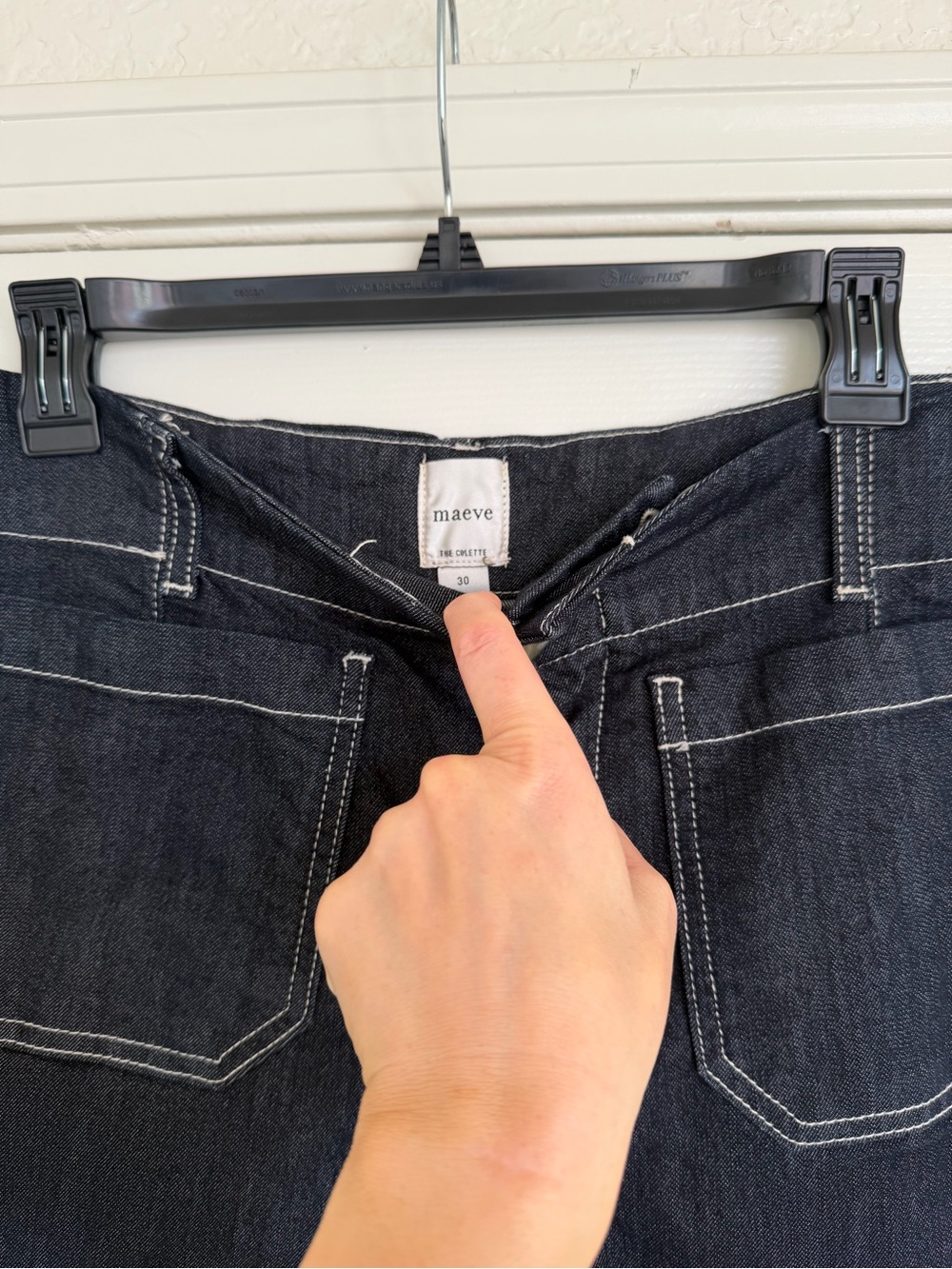 Anthropologie Maeve The Colette High-Rise Wide Leg Cropped Jeans 30 Dark Wash - Picture 5 of 8